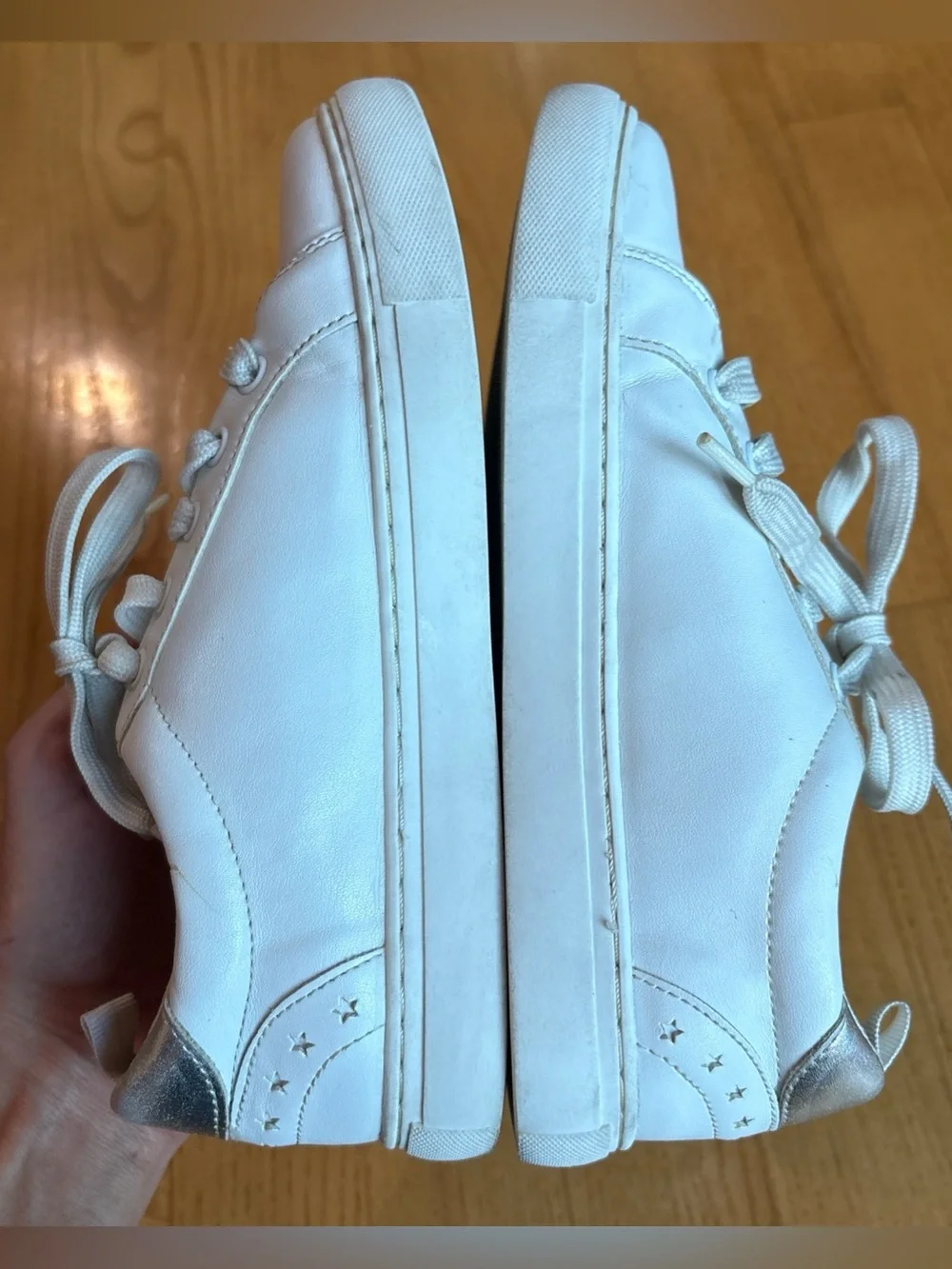 Gap Kids Girls Rainbow Glitter Stripe Sneakers shoes youth sz 2 white Pink stars